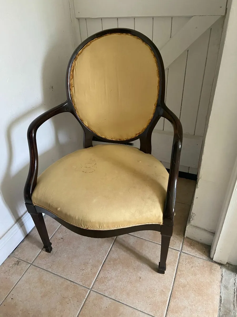Antique mahogany chair for reupholstery - Image 1