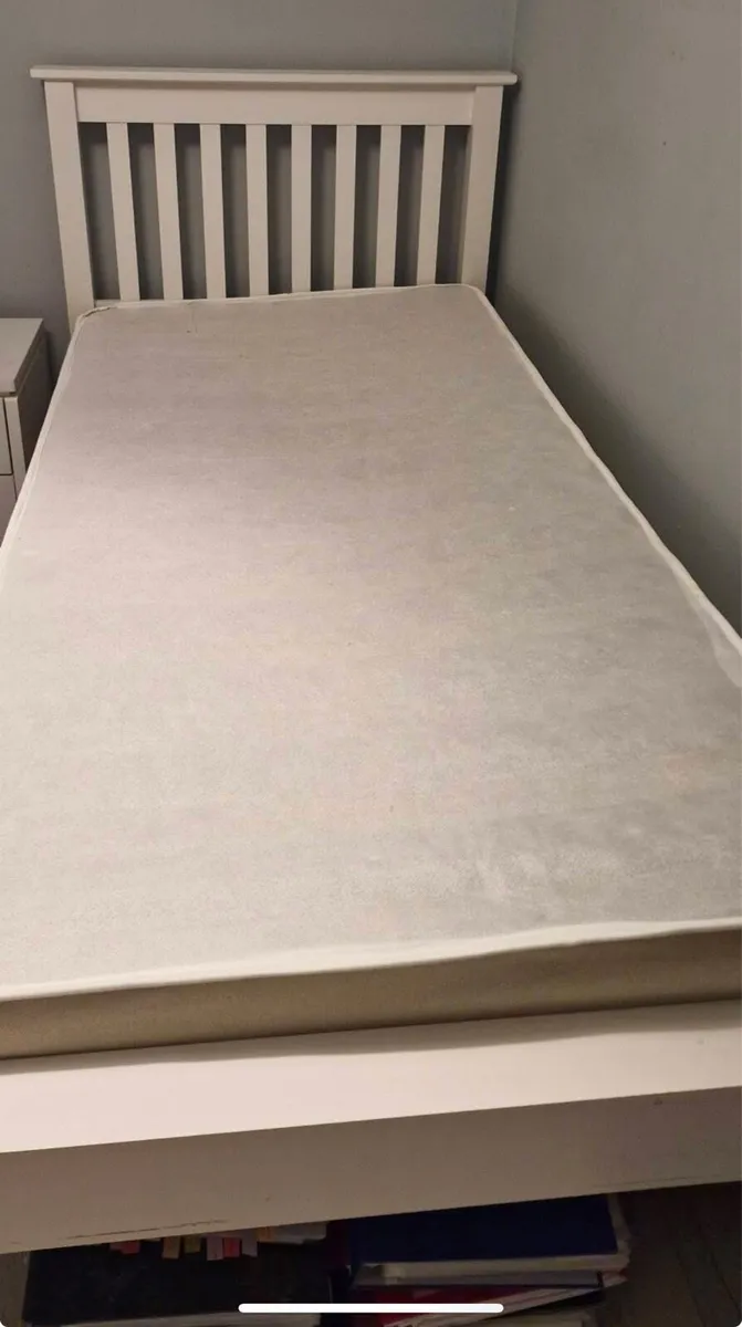 Practically As New - Lovely White Single Bed Frame - Image 1