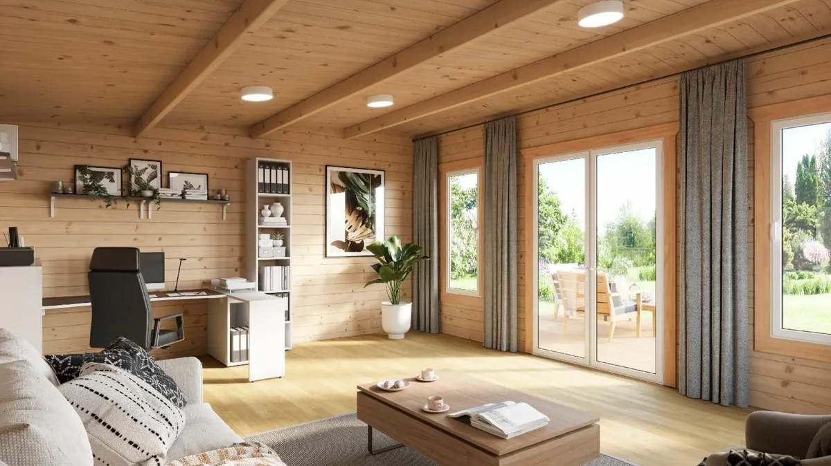 18×20 Timber Apex Log Cabin 44mm Wall Planks - Image 2