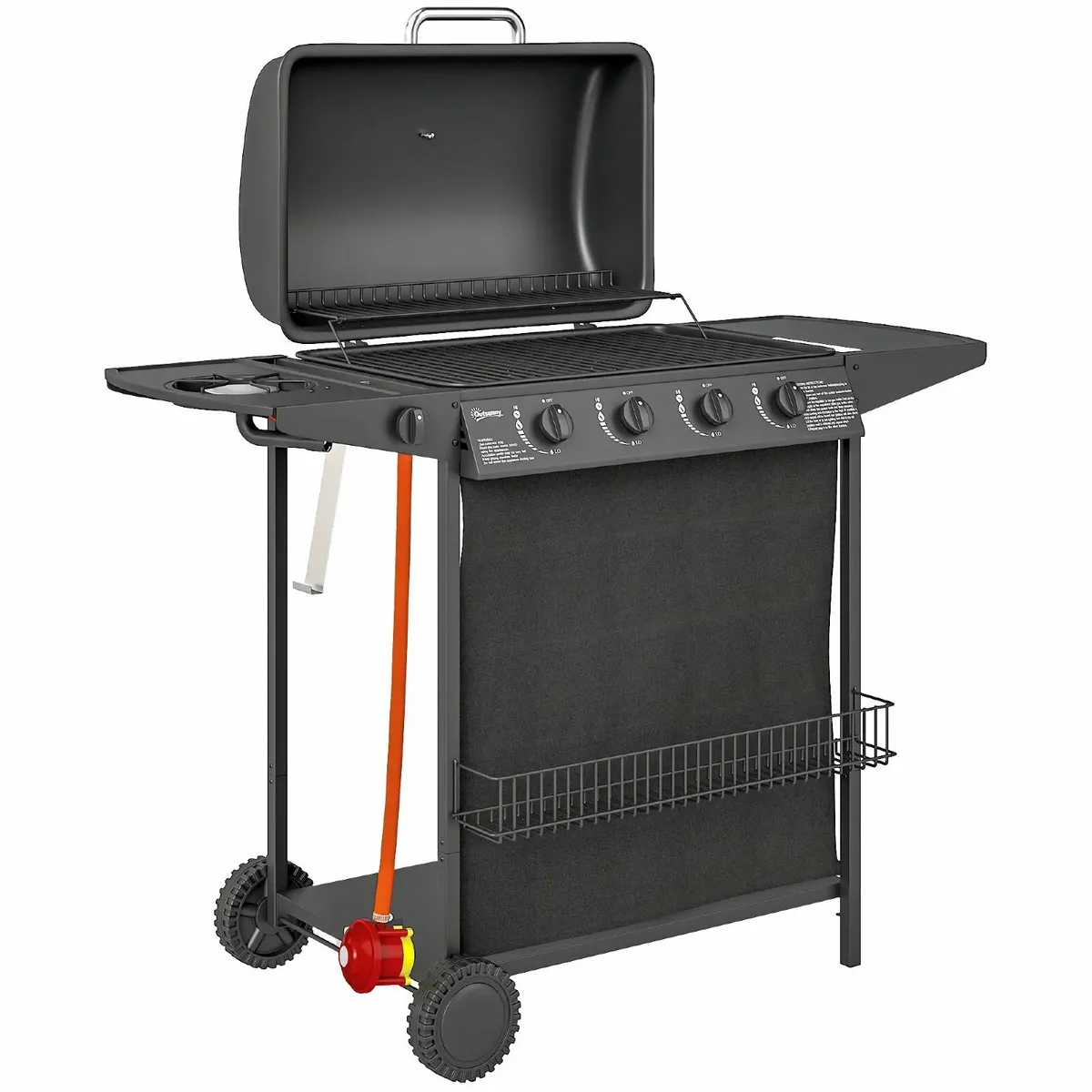 4+1 Burner Gas BBQ Grill, Portable Gas Barbecue - Image 3