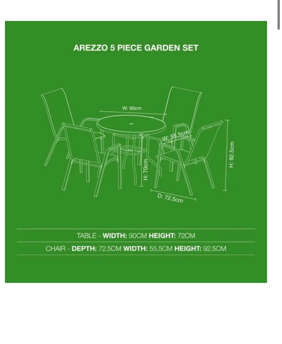 Garden table & 4 chairs - Image 3
