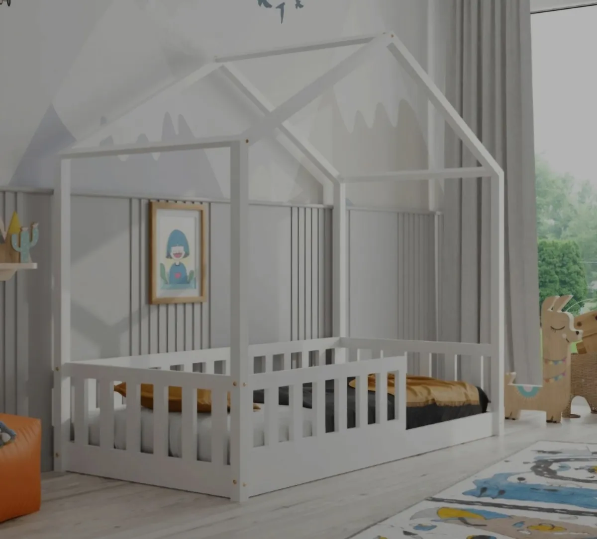 Kids Children Toddler Single Double Bed House - Image 3