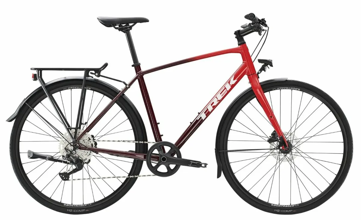 Trek FX 3 Disc Hybrid Bike 2023 Viper Red/Bobra Bl - Image 1
