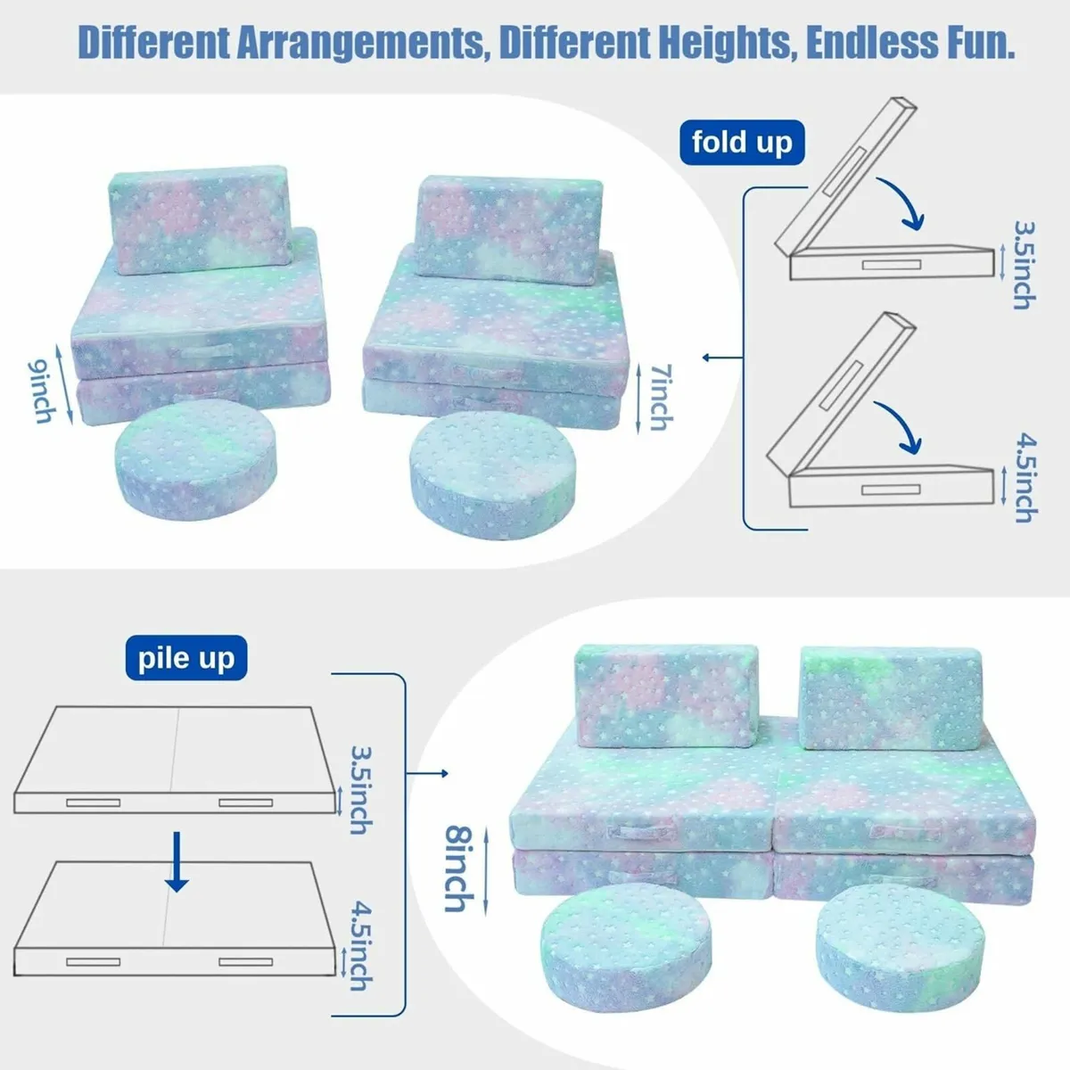 Kids Play Sofa Bed, Glow Sofa Modular Armchair - Image 3