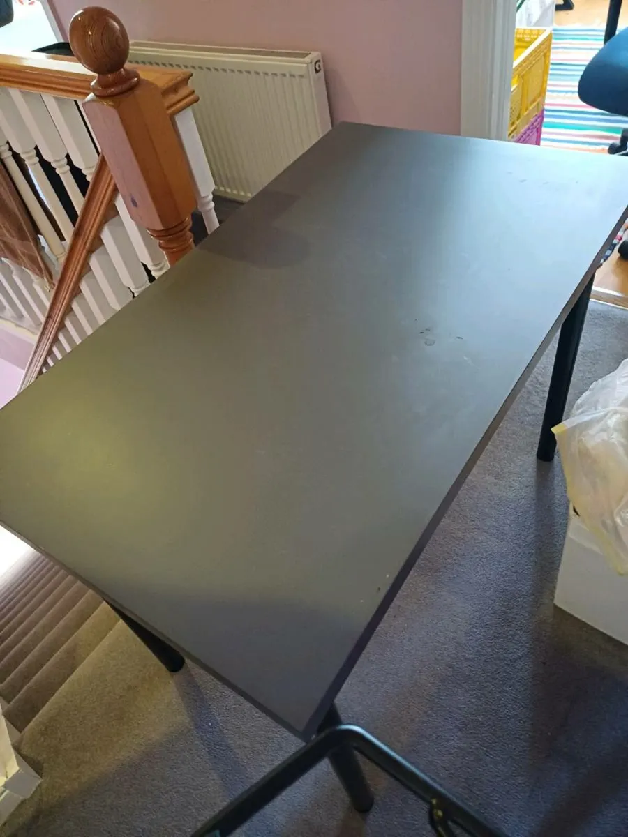 IKEA LINNMON/ADILS Desk + Blue Mesh Office Chair - Image 3