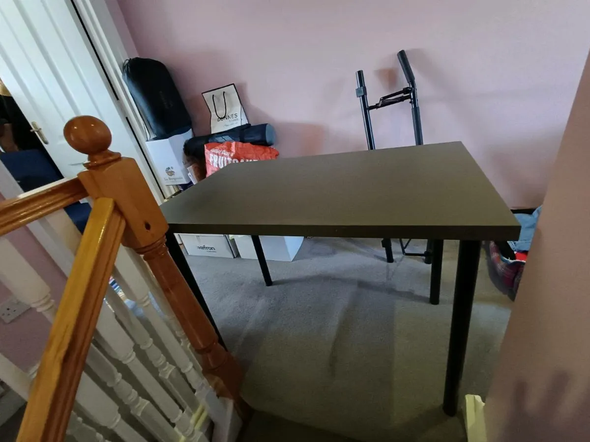 IKEA LINNMON/ADILS Desk + Blue Mesh Office Chair - Image 4