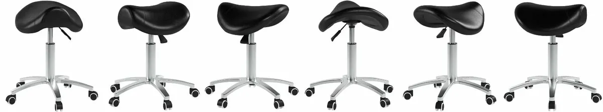 Hydraulic Saddle Stool  Massage Rolling Work Chair - Image 3