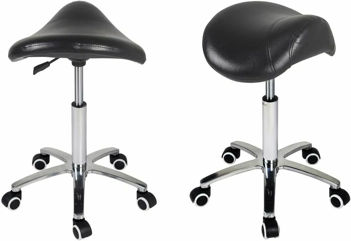 Hydraulic Saddle Stool  Massage Rolling Work Chair - Image 4