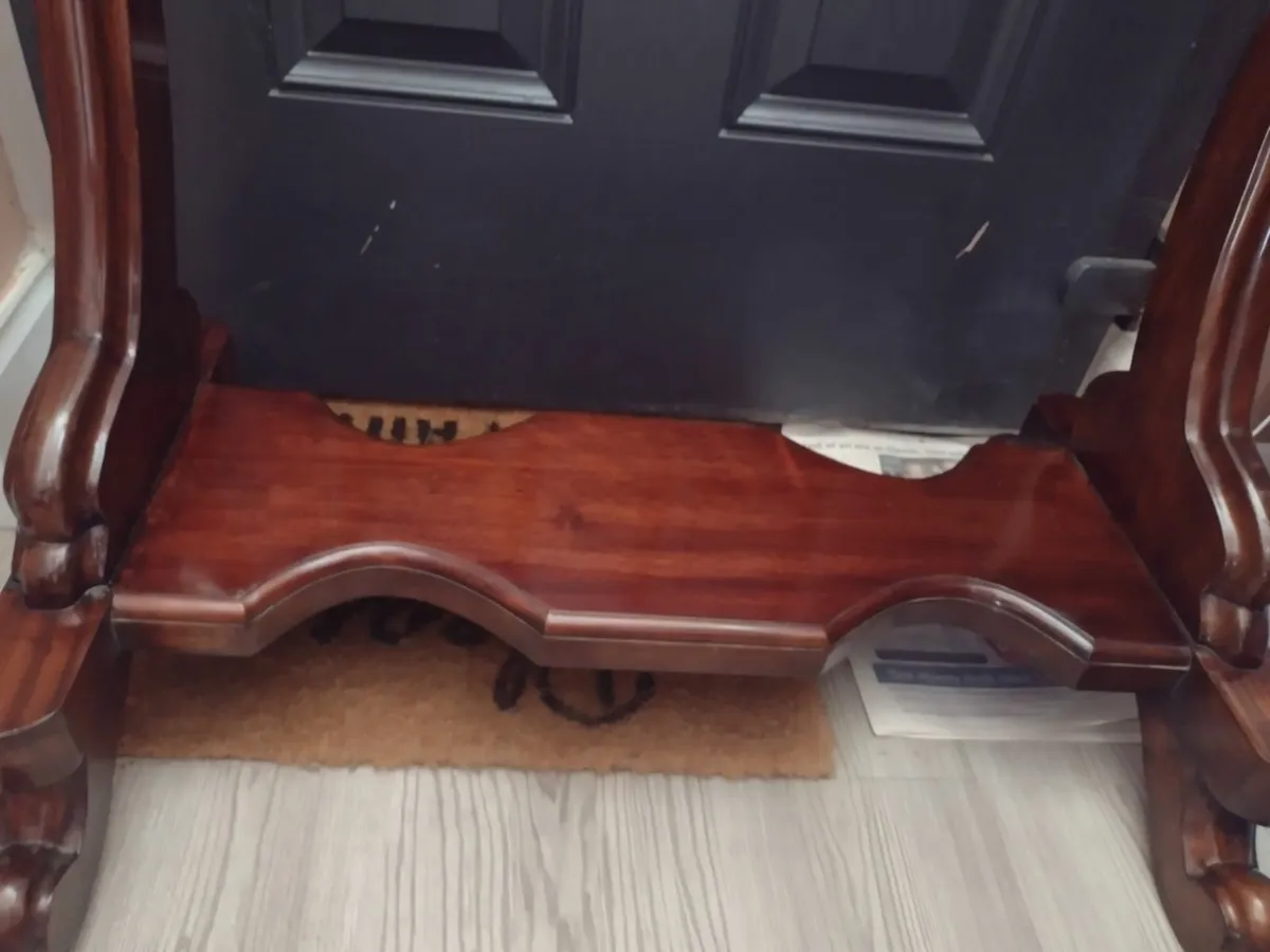 Very heavy antique mahogany bevelled mirror - Image 2