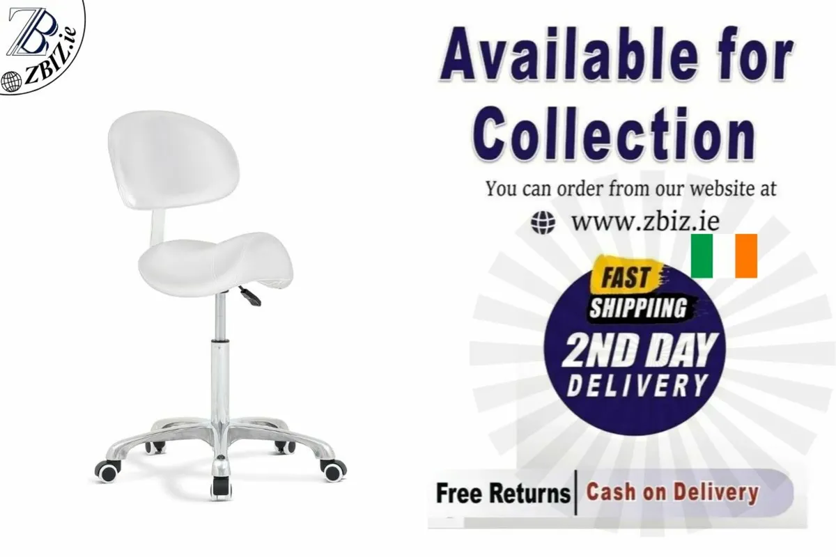 Hydraulic Saddle Stool  Massage Rolling Work Chair - Image 1