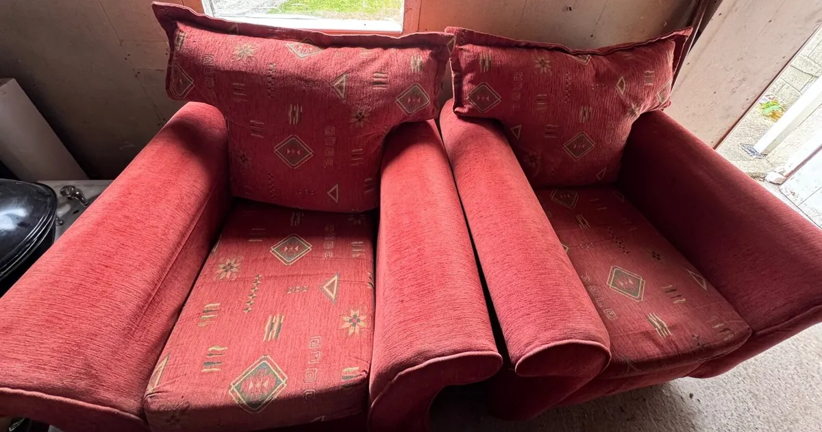 Dry-cleaned -Selling Old Red Sofa - 5 Seater - Image 1
