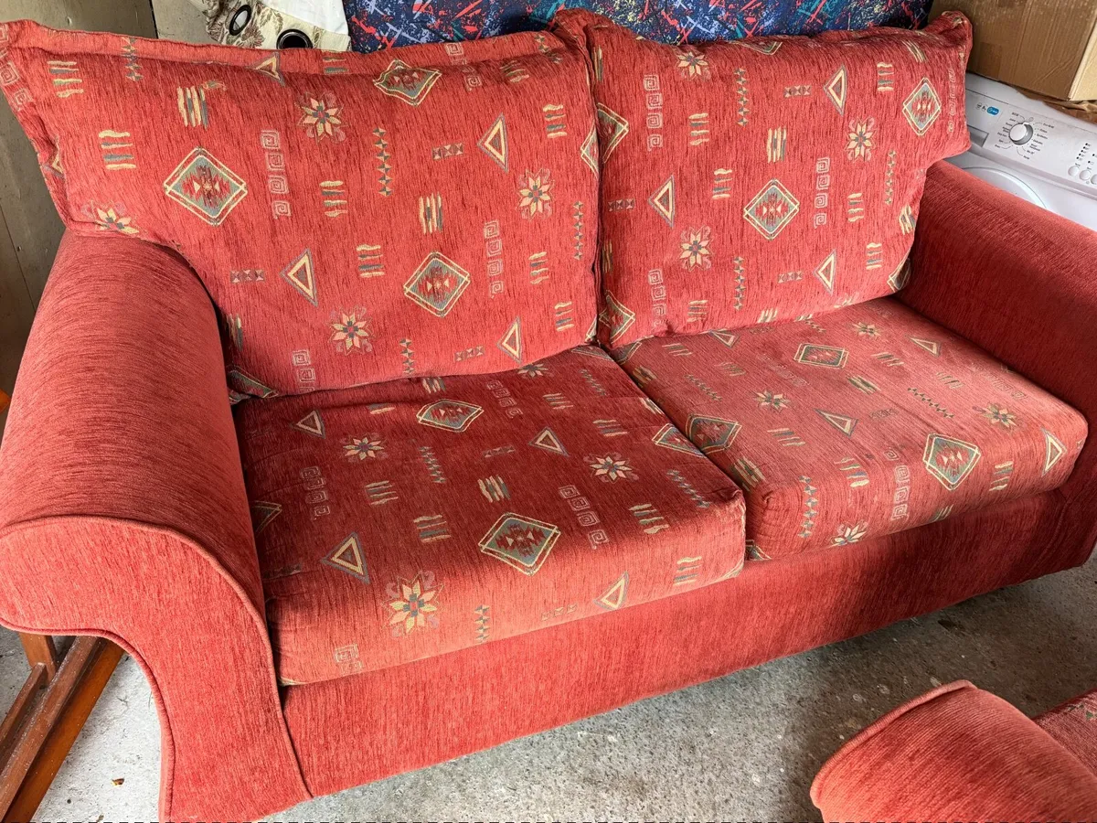 Dry-cleaned -Selling Old Red Sofa - 5 Seater - Image 4