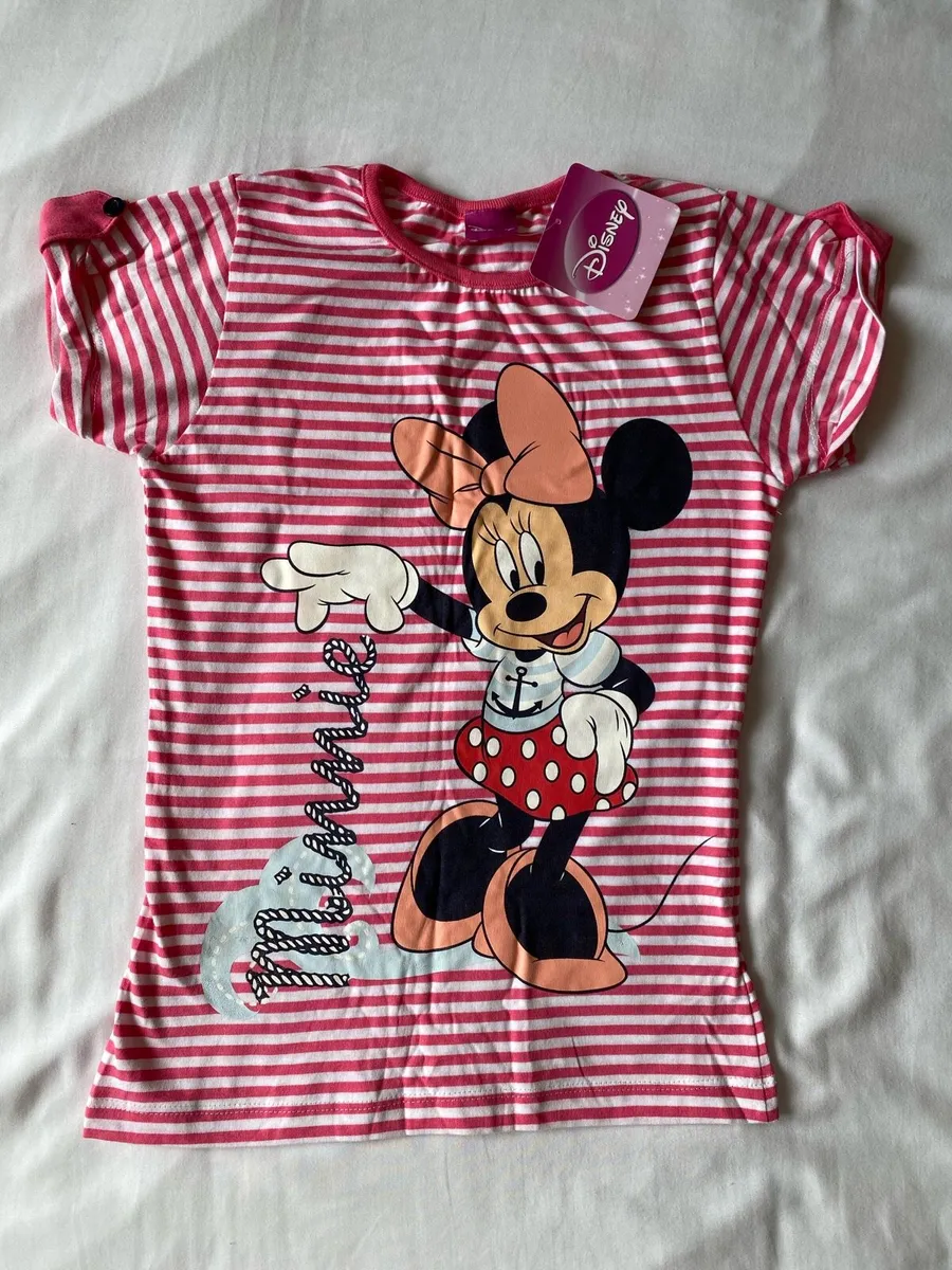 Disney Minnie Mouse Pink & White Striped Top - Image 1