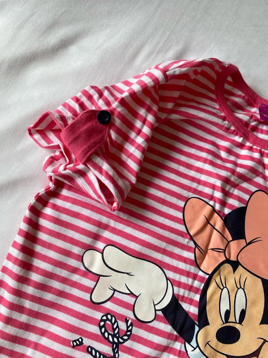 Disney Minnie Mouse Pink & White Striped Top - Image 2