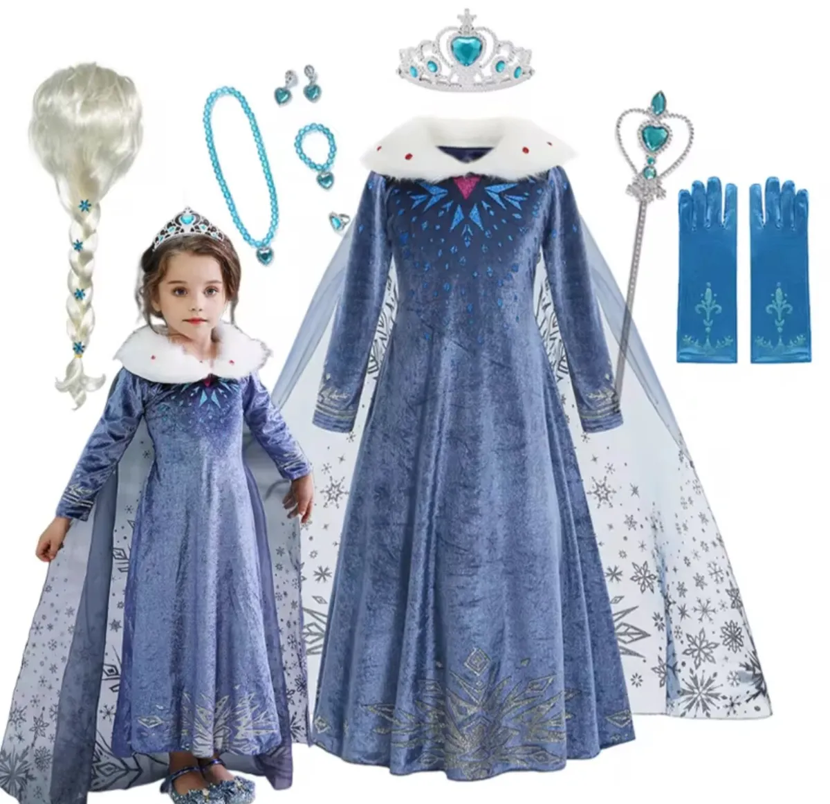 Elsa Dress for Girl Princess Birthday Party Winter - Image 1