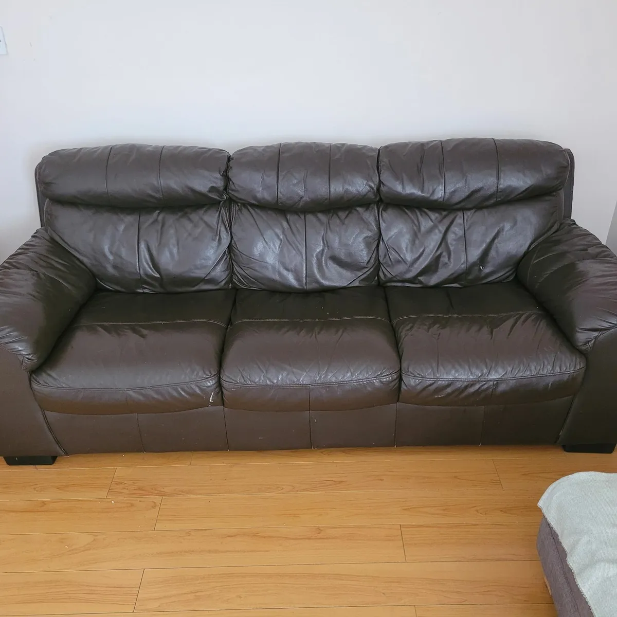 Brown Italian leather sofa - Image 1