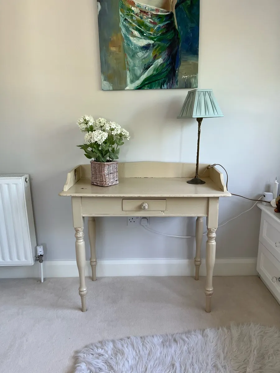 Solid hand painted pine side table - Image 1