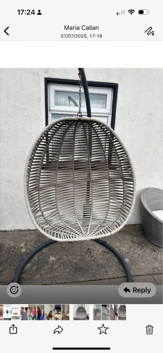 For sale Grey Egg Chair with Cushions - Image 1