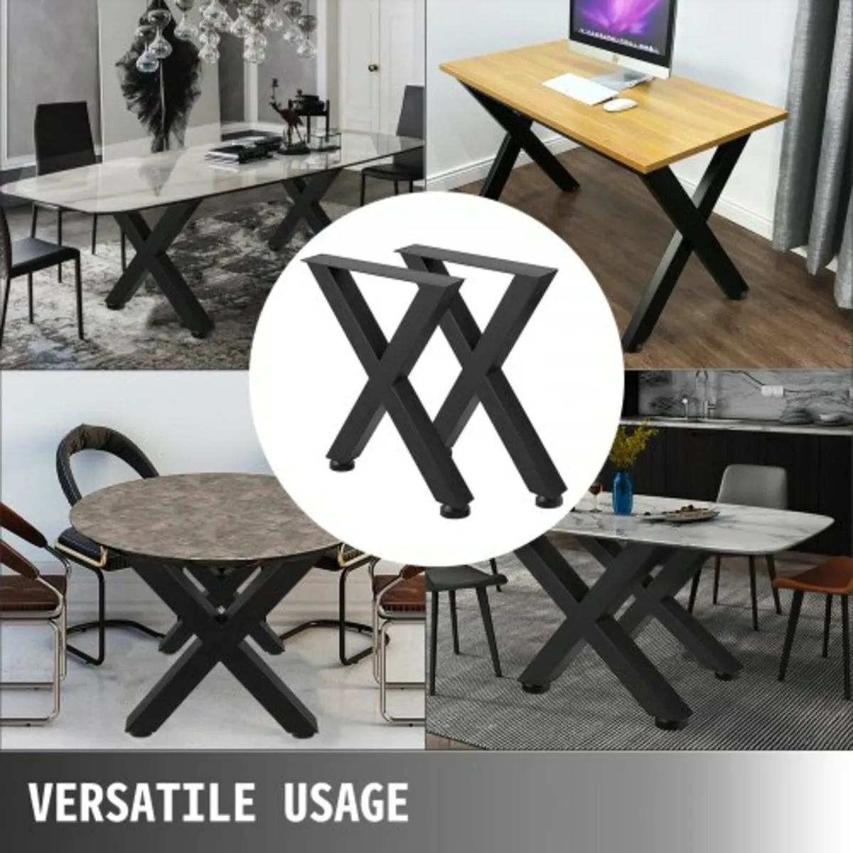 Metal Table Legs 28.3 x 23.6 Inch Black Table Legs - Image 2