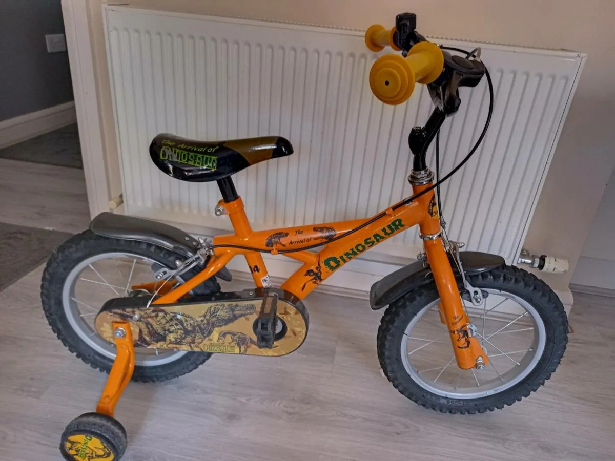 Kids dinosaur bike size 14 inch wheels - Image 1
