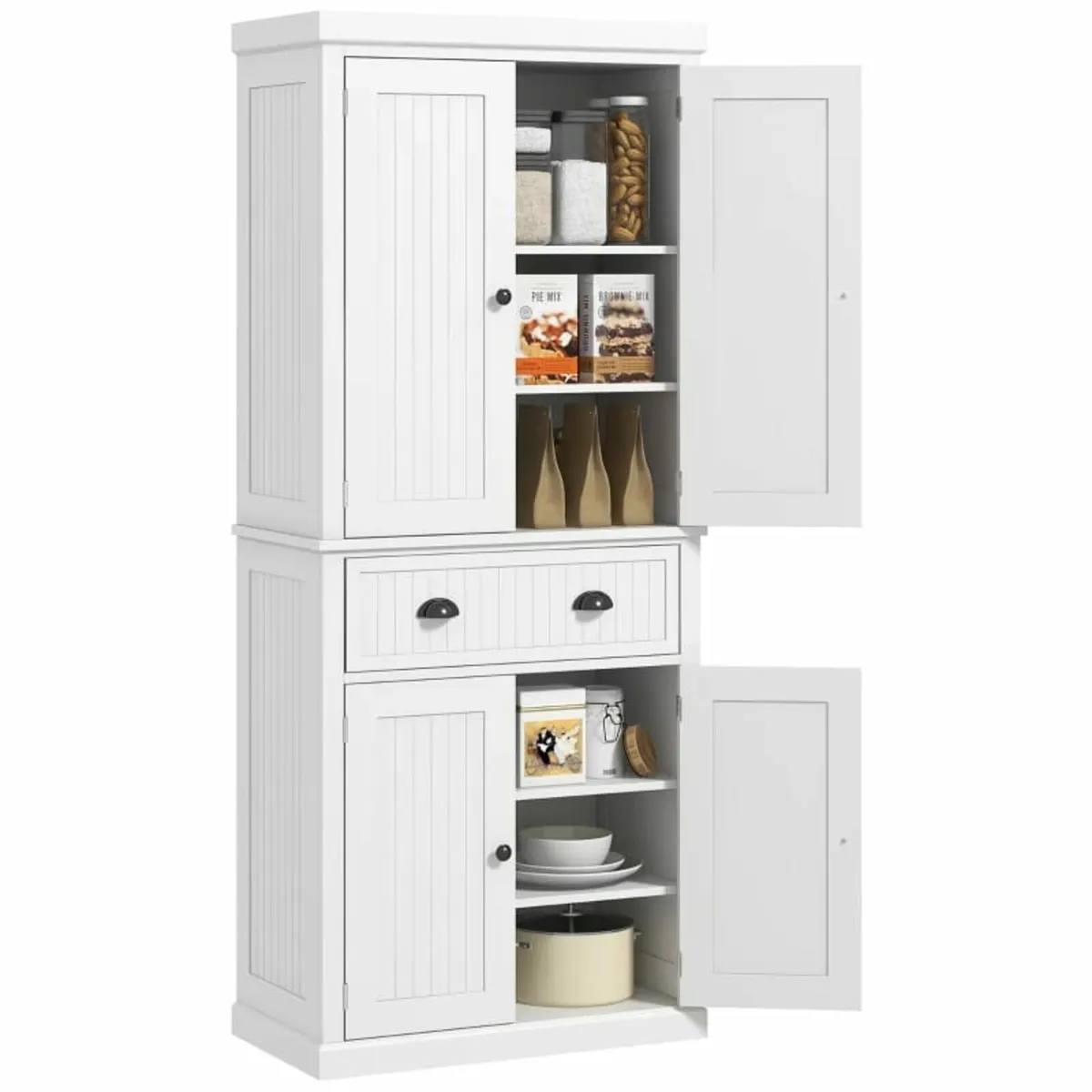 Freestanding Multi-Storage Kitchen Cabinet - White - Image 1