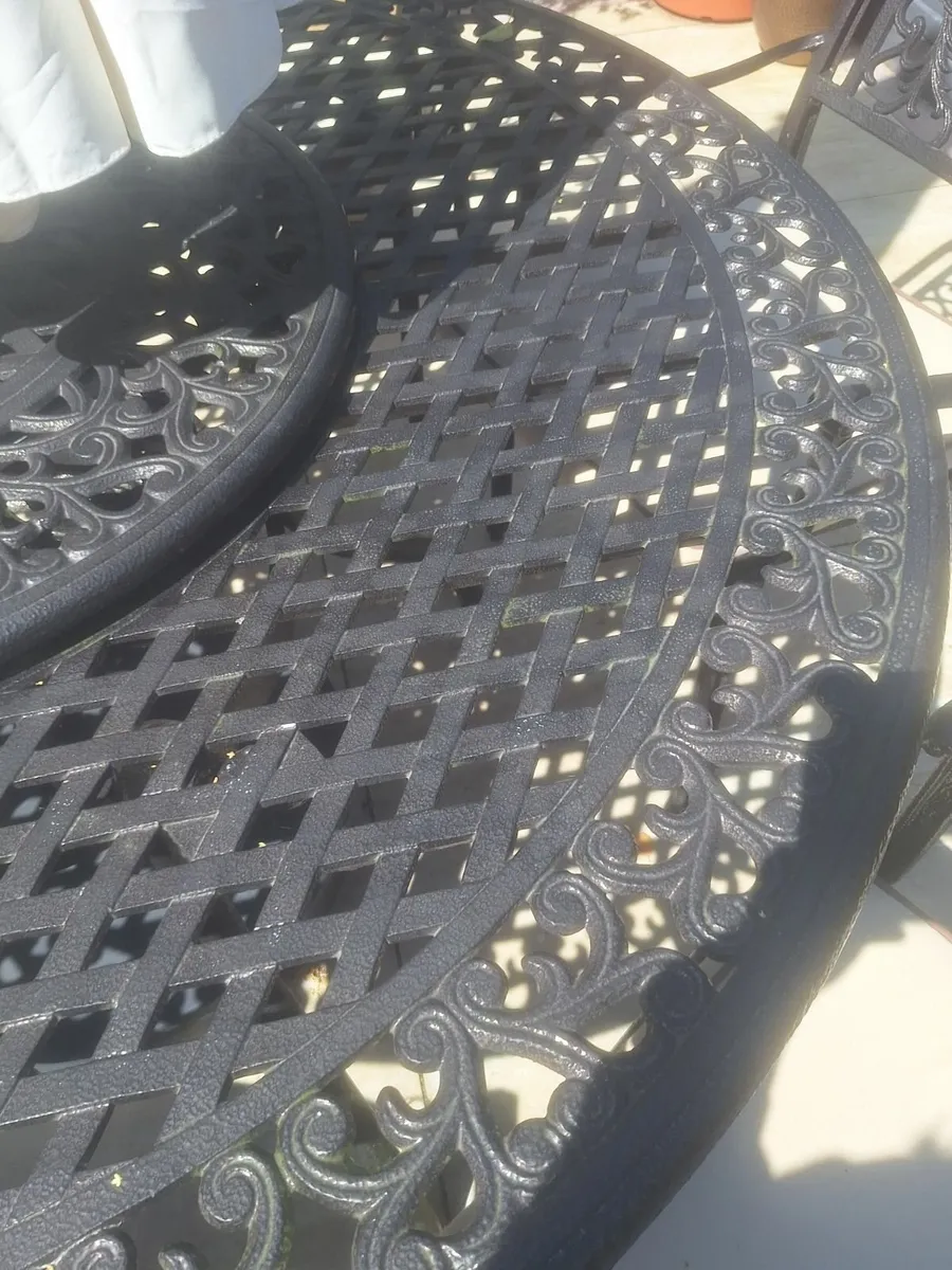 Rathwood wrought iron garden table and 6 chairs - Image 2