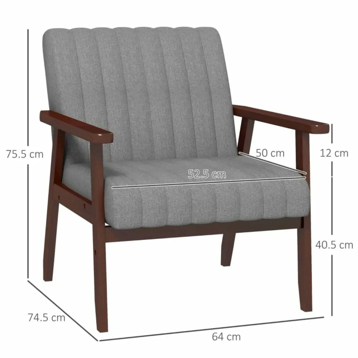 Mid Century Accent Chairs Set of 2, with Wooden Le - Image 3