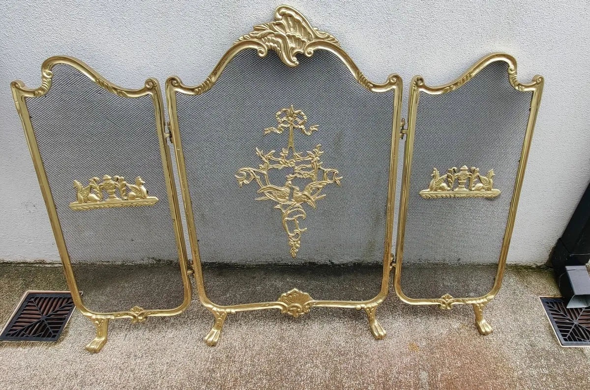 Vintage French Style  Solid Brass fireguard - Image 2