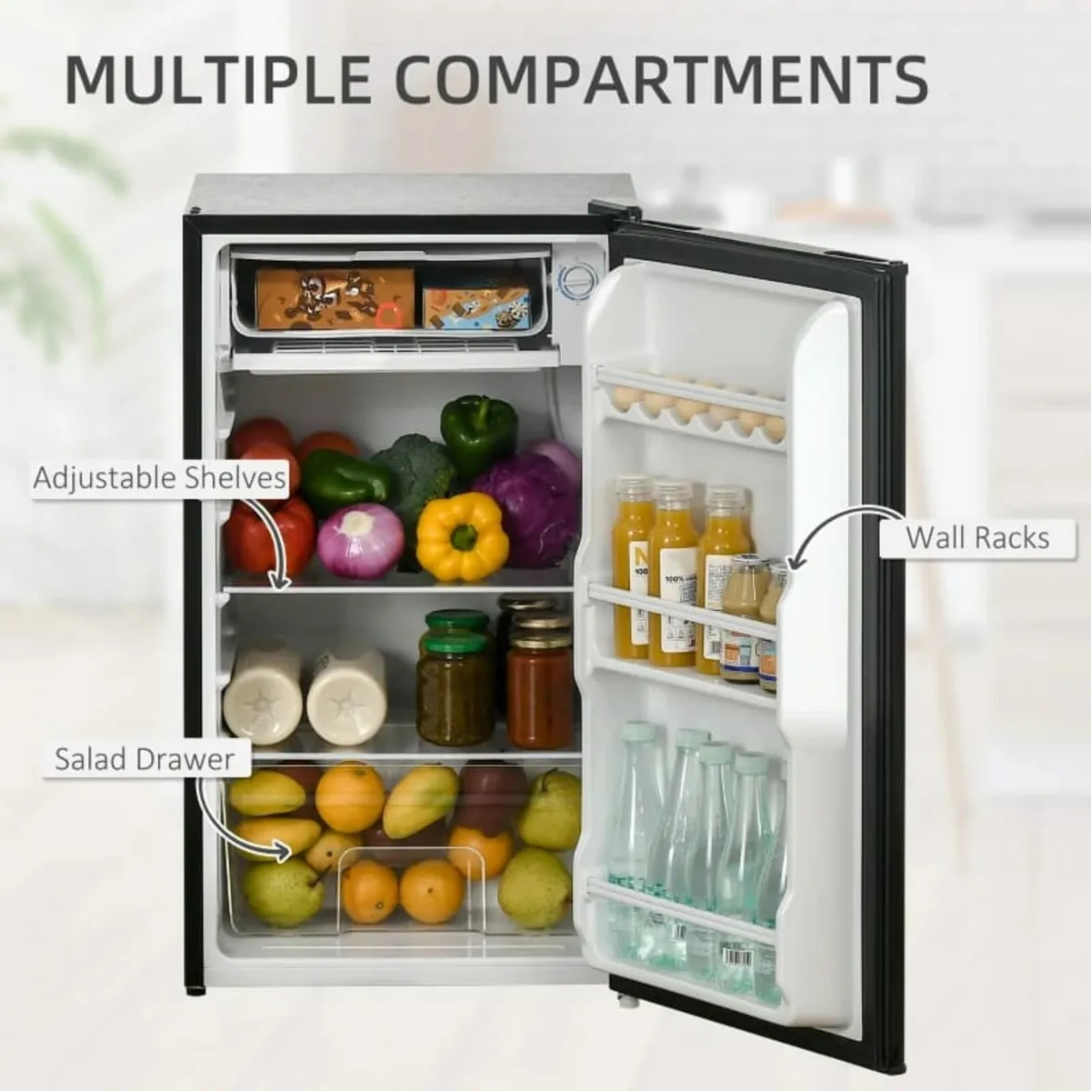 91 Litre Freestanding Under Counter Fridge Freezer - Image 4