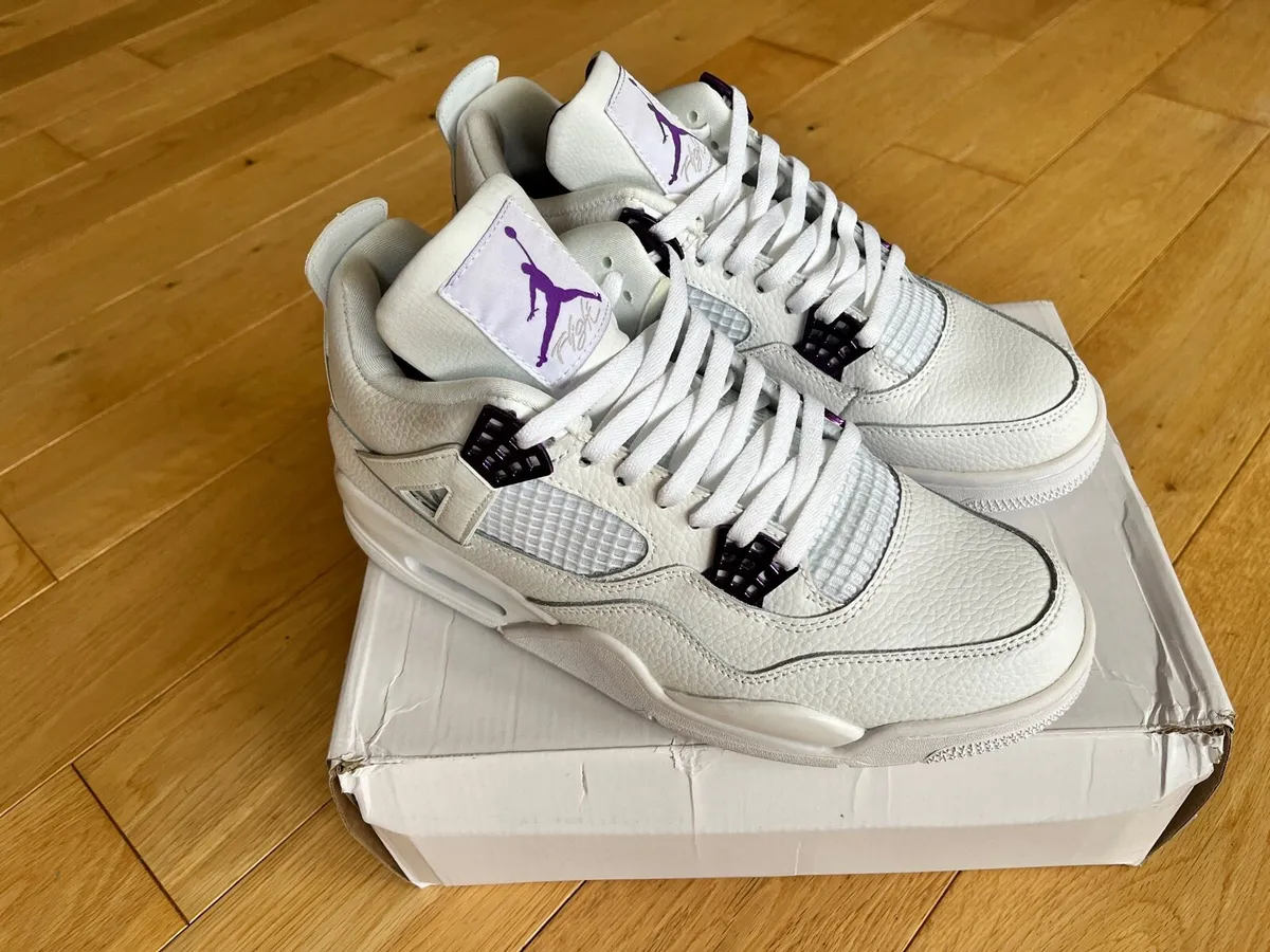 Air Jordan Retro 4 White/Purple - Image 2