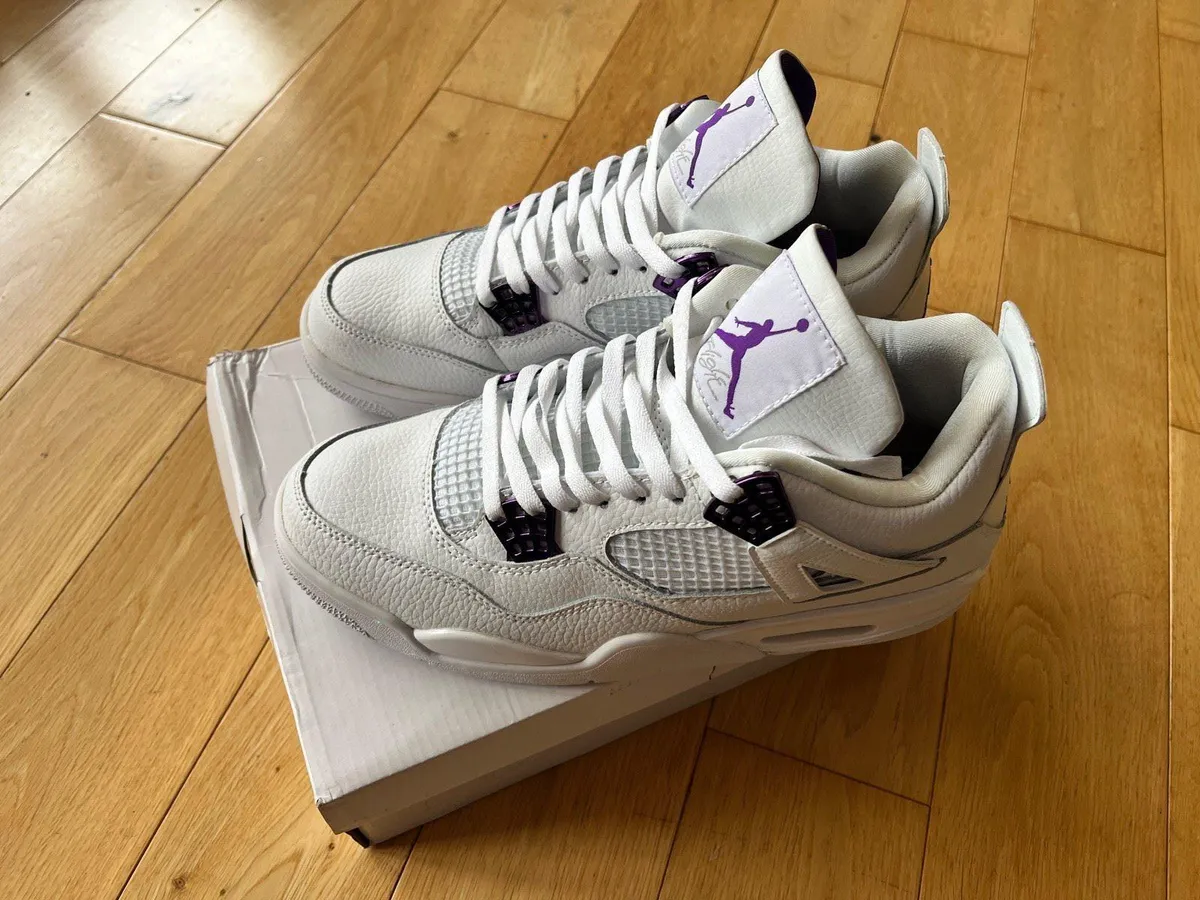 Air Jordan Retro 4 White/Purple - Image 3