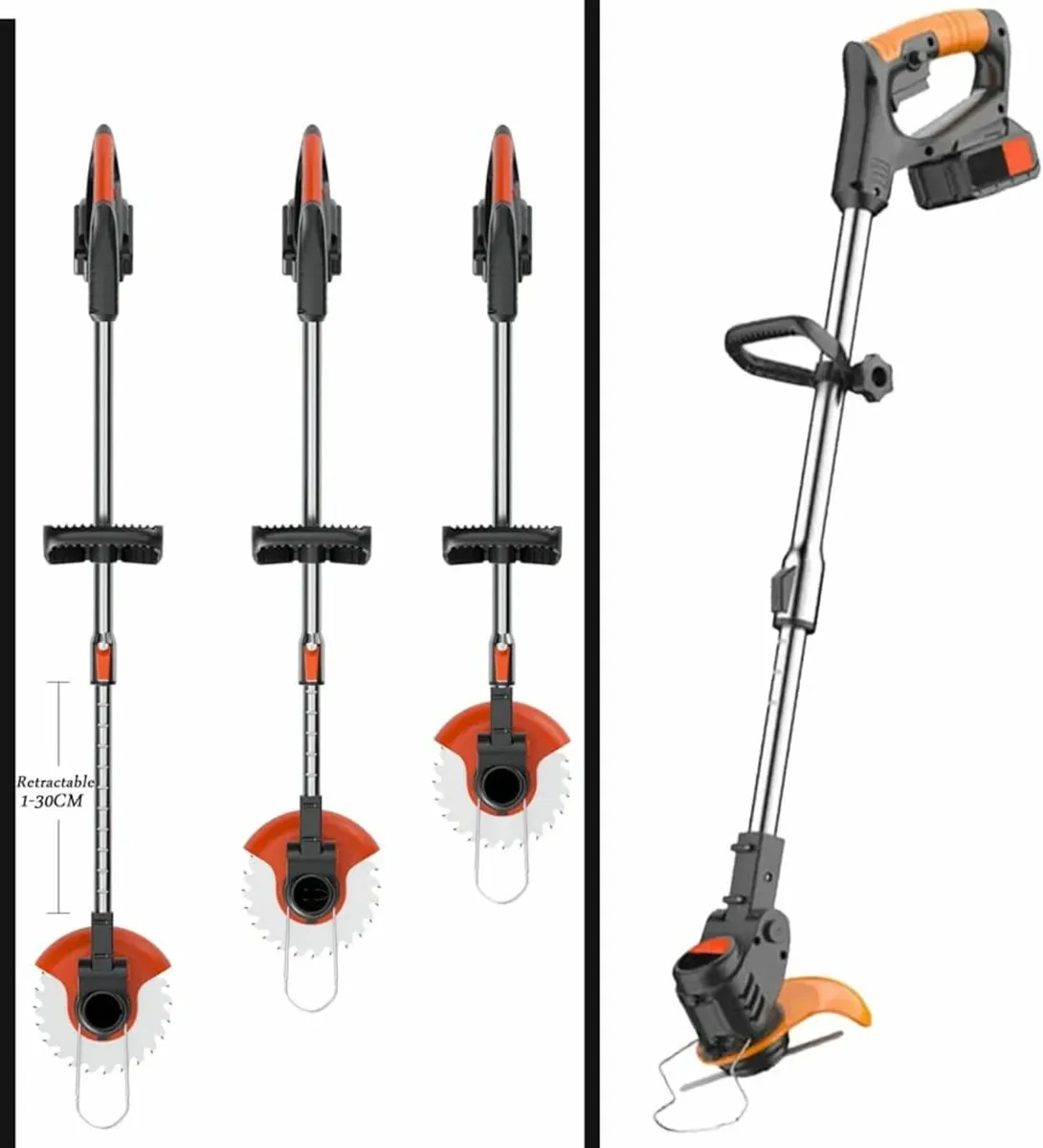 Metal Blade Strimmer 21V Cordless Grass Trimmer, C - Image 3