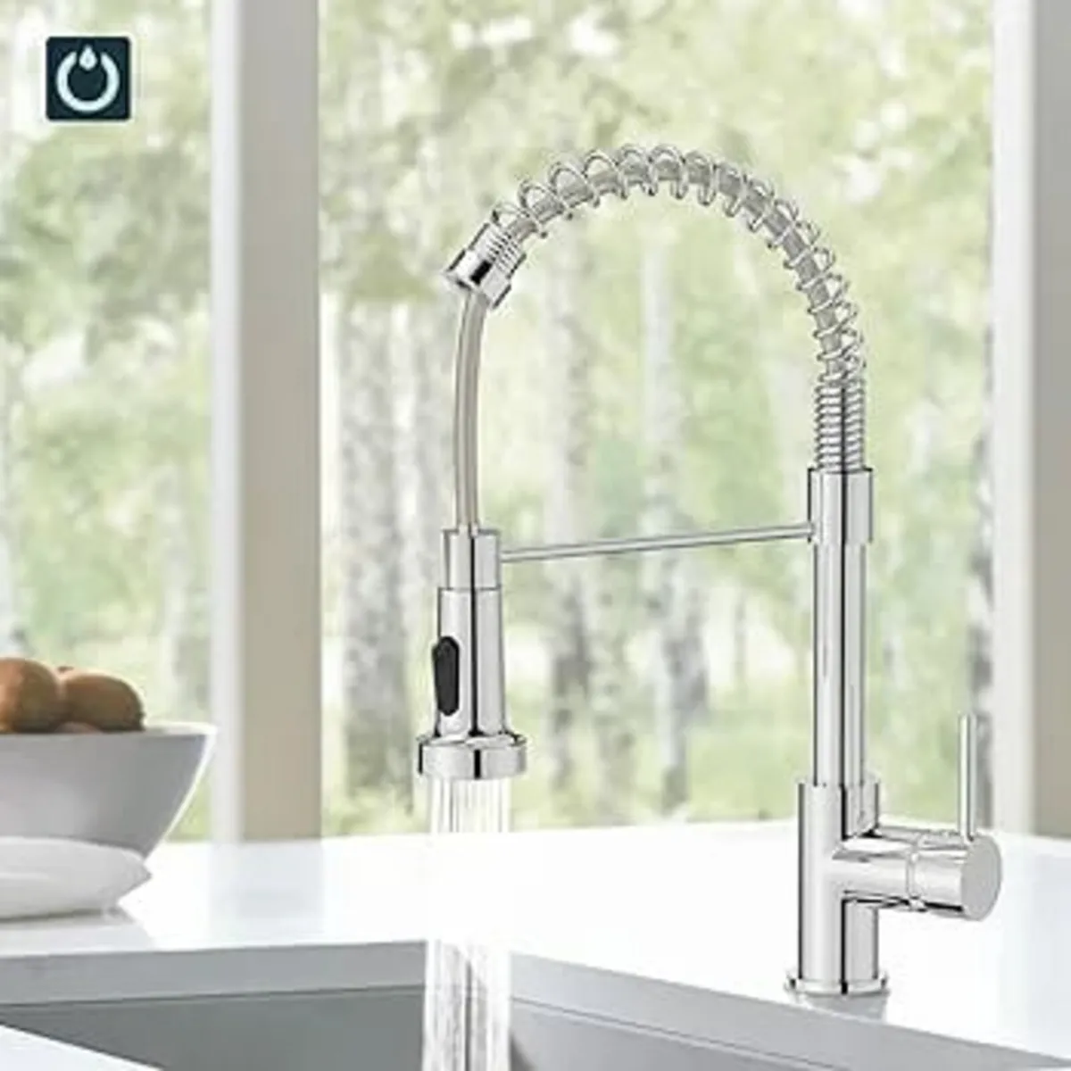 Kitchen Tap, Spring Kitchen Sink Mixer Tap with Pu - Image 3