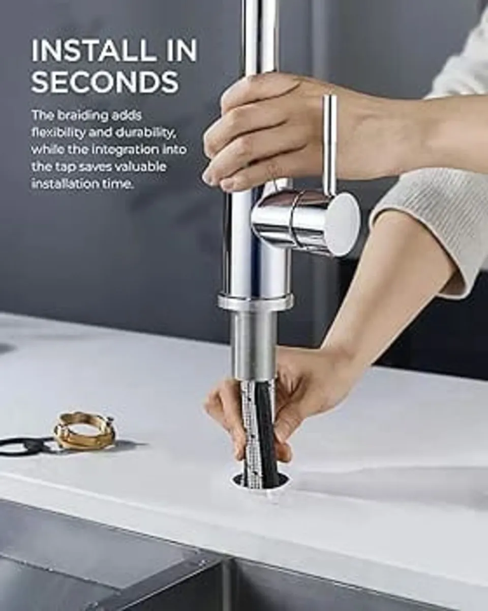 Sink Taps Mixer with Pull Out Spray, Swivel Single - Image 4