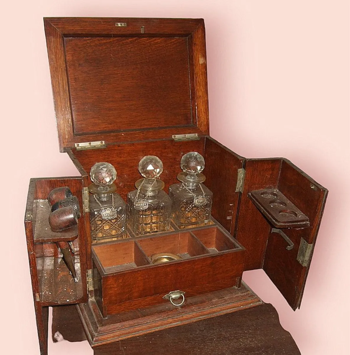 Vintage Victorian Oak Drinking Cabinet - Image 3