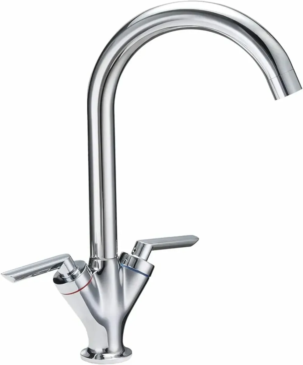 Kitchen Sink Mixer Taps Monobloc Swivel Spout Chro - Image 1