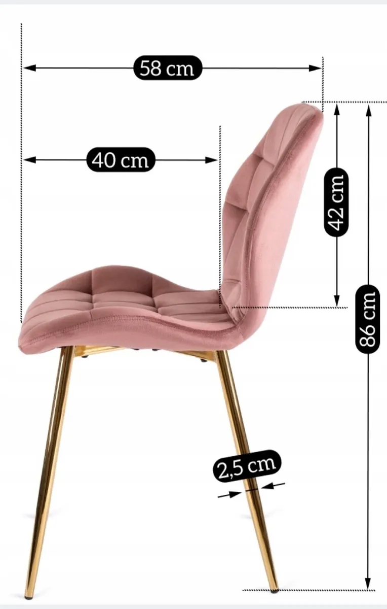 4 Glamour Chair Upholstered Living Room Dining Roo - Image 3
