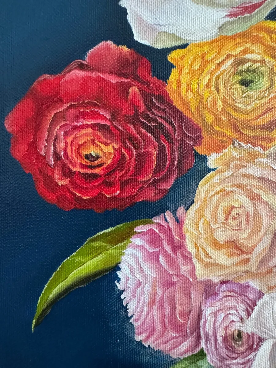 Oil painting flowers - Image 2
