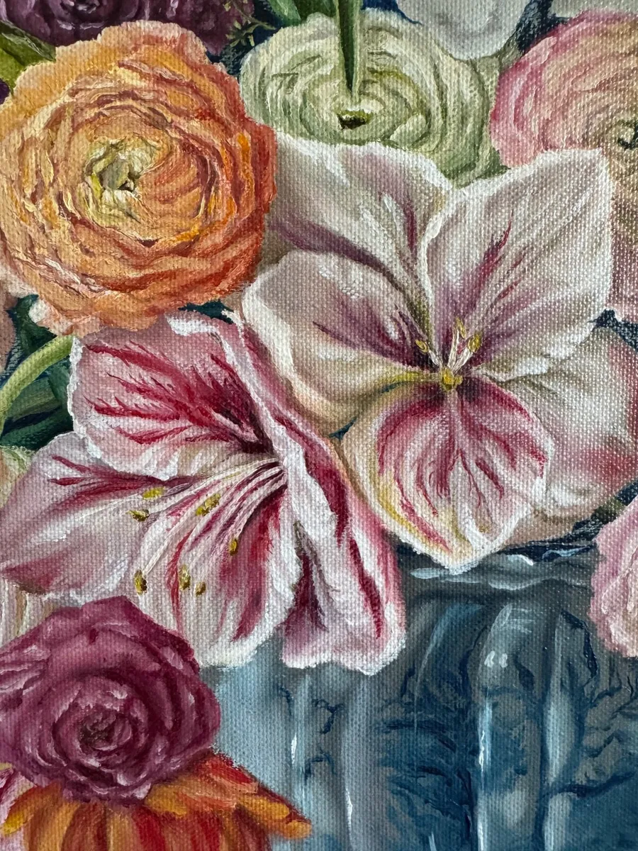 Oil painting flowers - Image 3