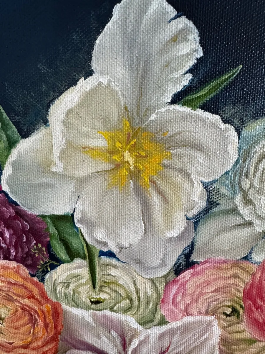 Oil painting flowers - Image 4