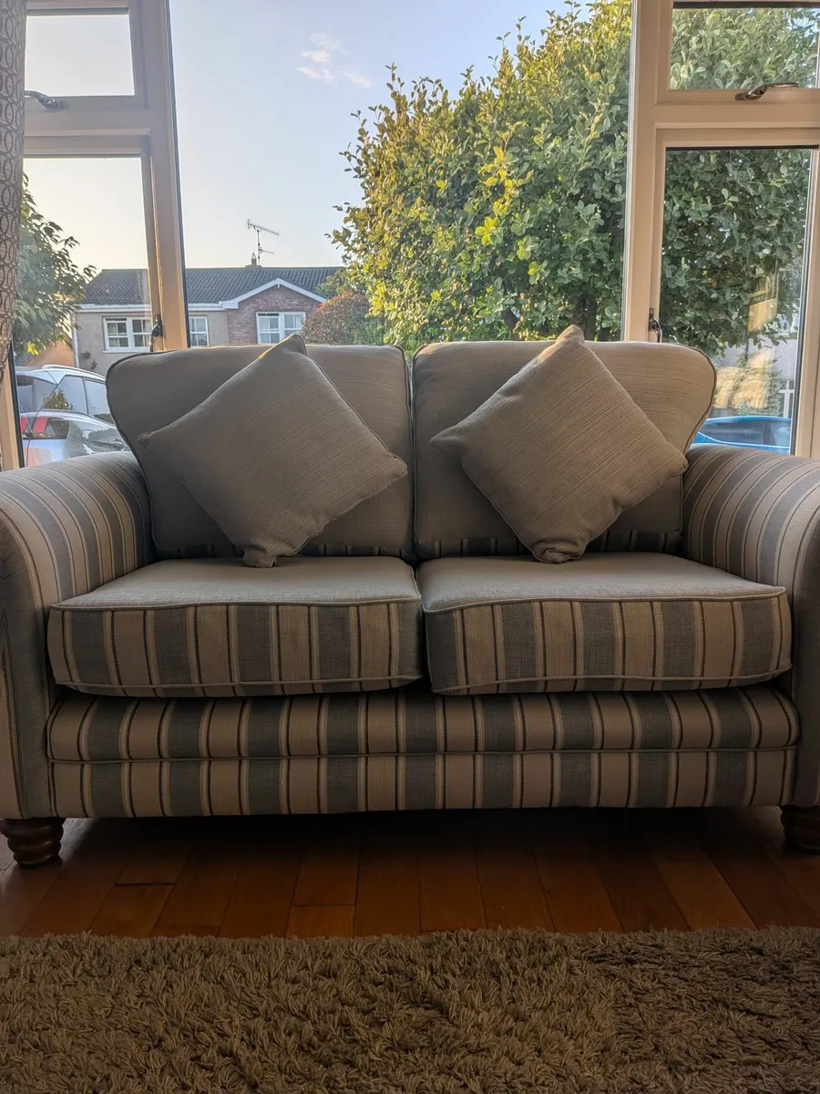 2 seater sofa with matching footstool - Image 2