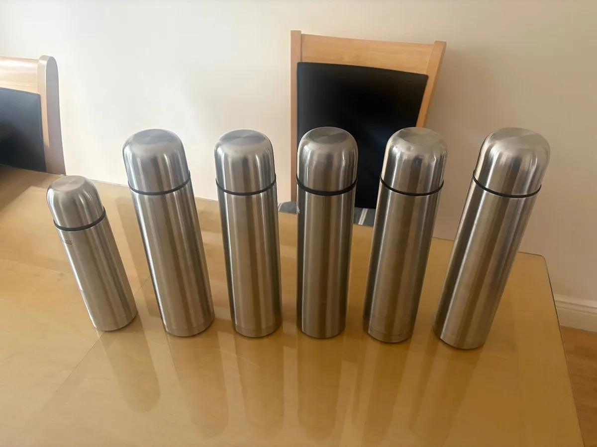 6 x Chrome Flasks