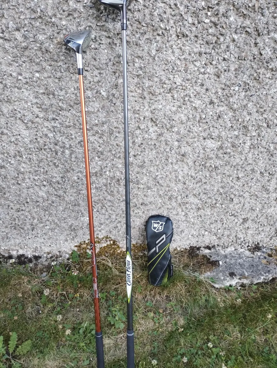 3 hybrids and a 5 wood - Image 1