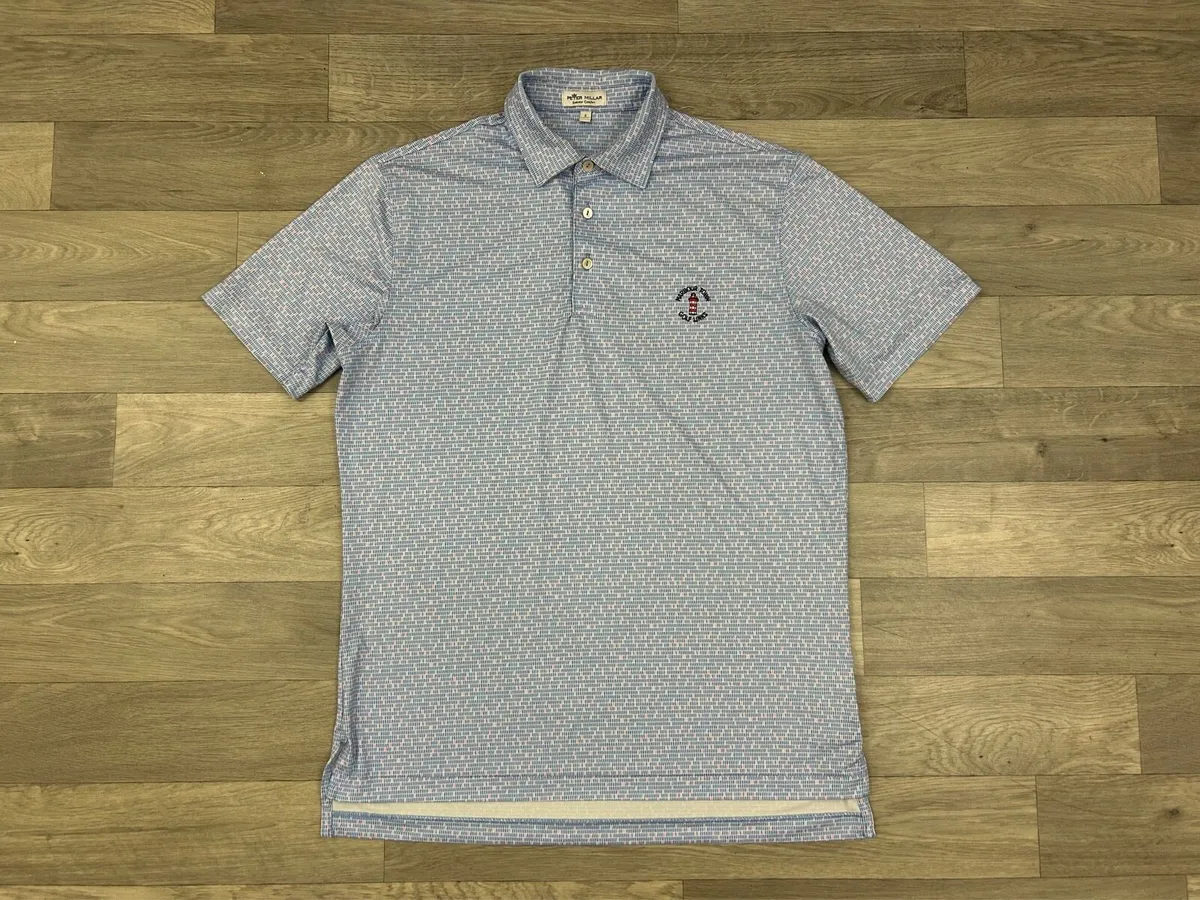 Peter Millar Patterned Golf Polo Shirt Mens Medium - Image 1