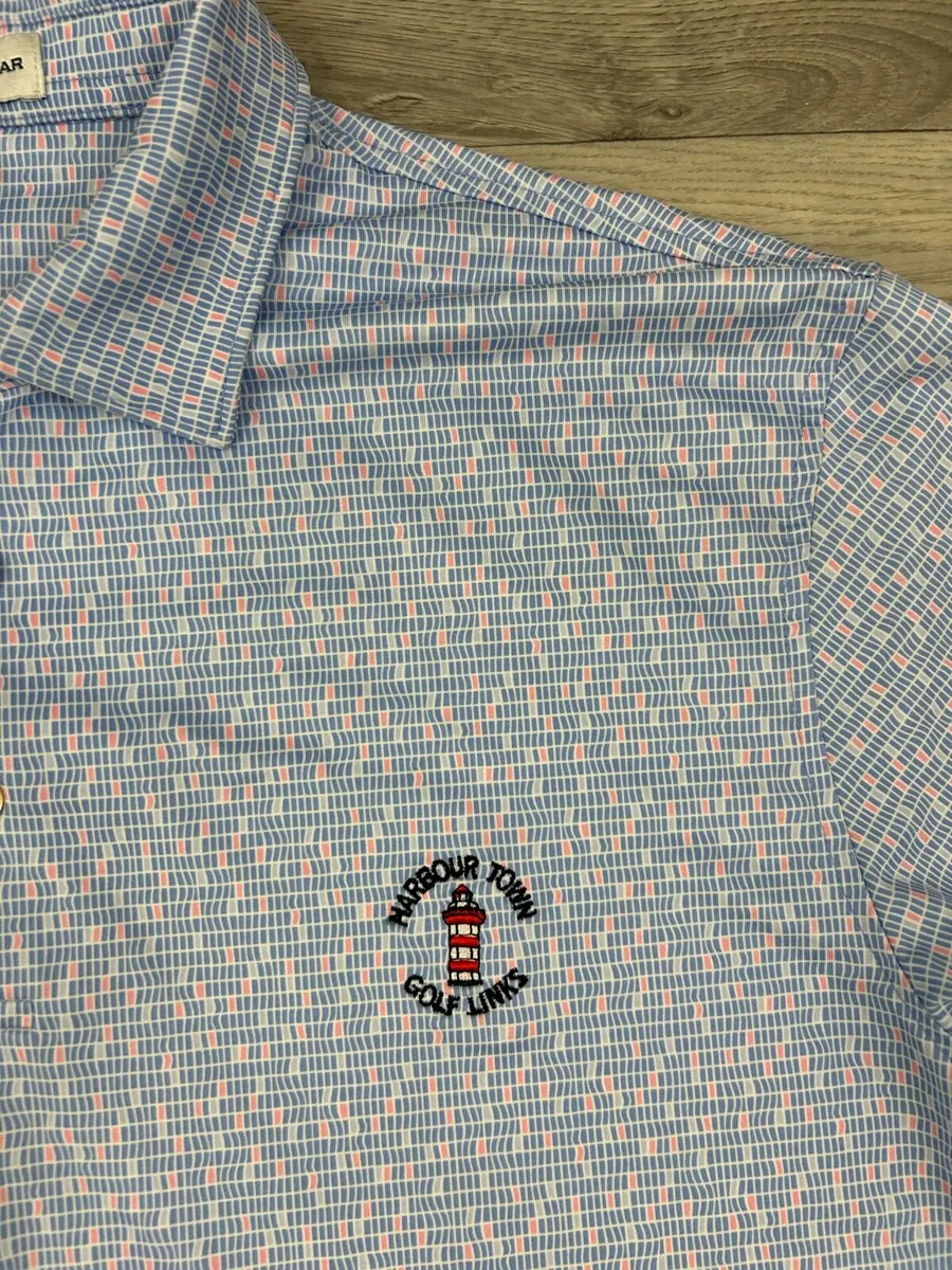 Peter Millar Patterned Golf Polo Shirt Mens Medium - Image 3