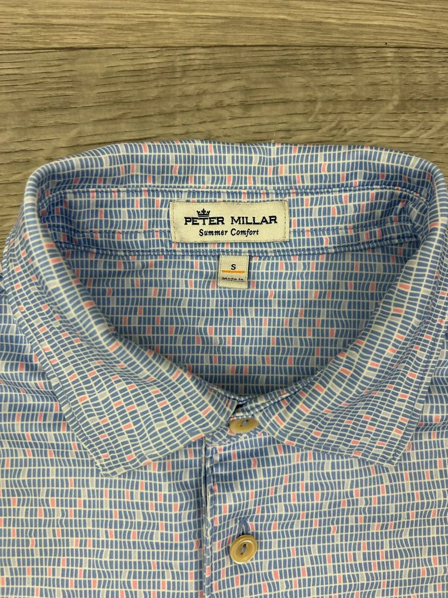 Peter Millar Patterned Golf Polo Shirt Mens Medium - Image 4