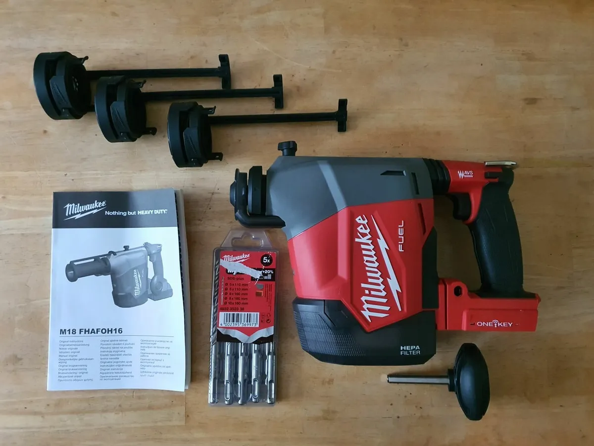 M18 Milwaukee Fuel Overhead SDS Drill + Bits - Image 1