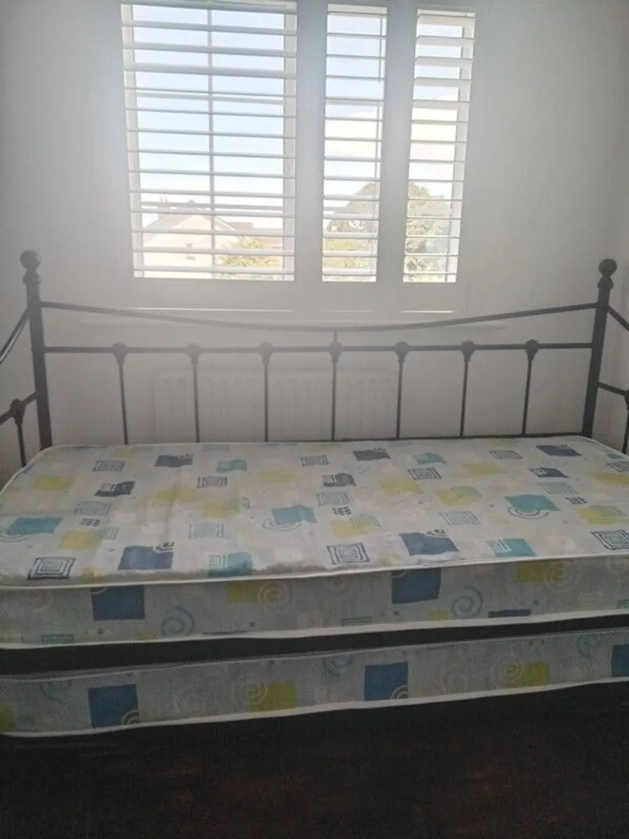 double day bed for sale very good condition two mattresses collection only - Image 1