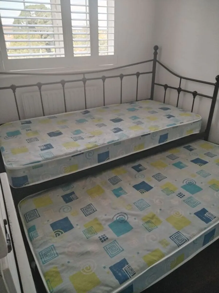 double day bed for sale very good condition two mattresses collection only - Image 3