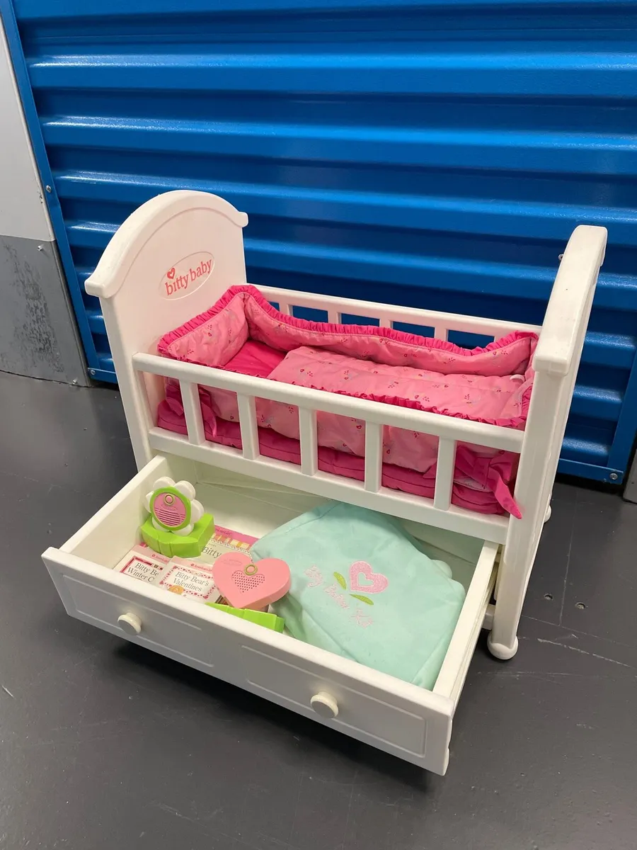 American Girl Bitty Baby cot and accessories - Image 1